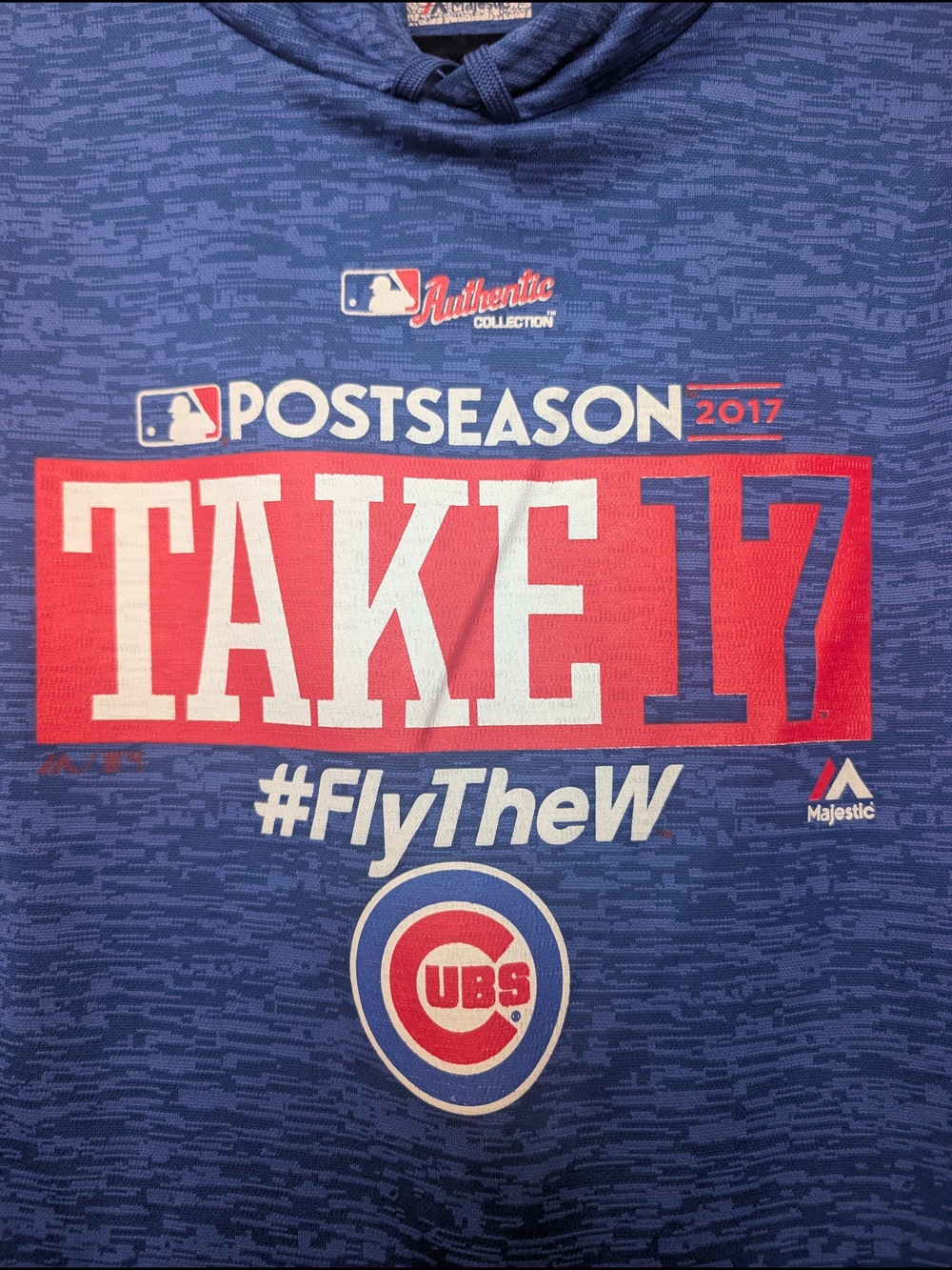 Majestic Chicago Cubs "Take 17" Postseason Hoodie - Blue/Red/White
